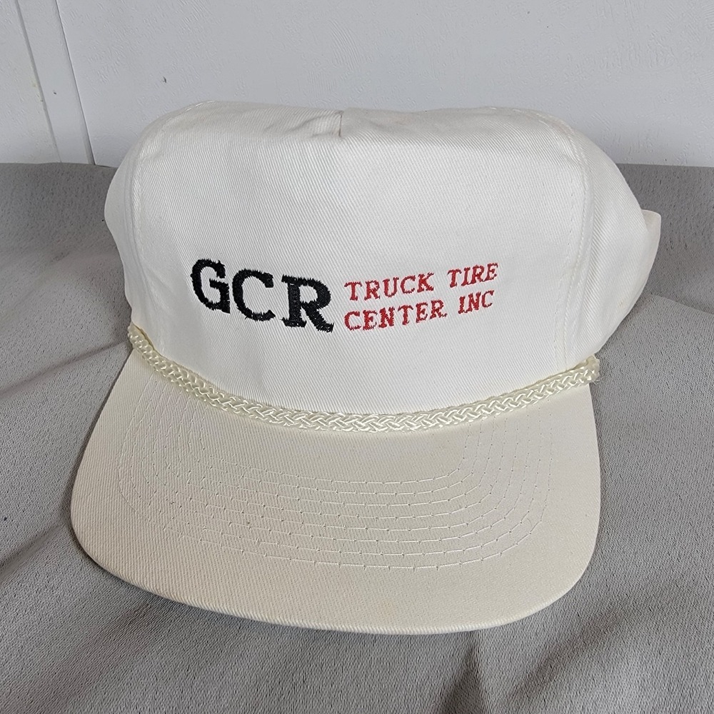 GCR Truck Tire Centers Hat Men's Adjustable White Embroidered Logo